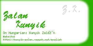 zalan kunyik business card